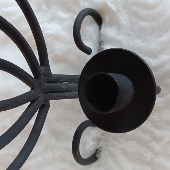 ROD Iron Black MadeInIndia Vintage Scallop‎ Set CandleHolders - Picture 6 of 8